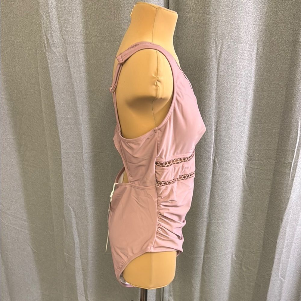 CupShe Pink One-Piece Swimsuit with Lace Details - Picture 10 of 14